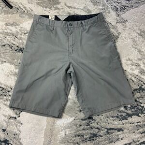 Y2K Surf Volcom Frickin Chino Shorts Mens 32 Gray Cotton Golf Performance
